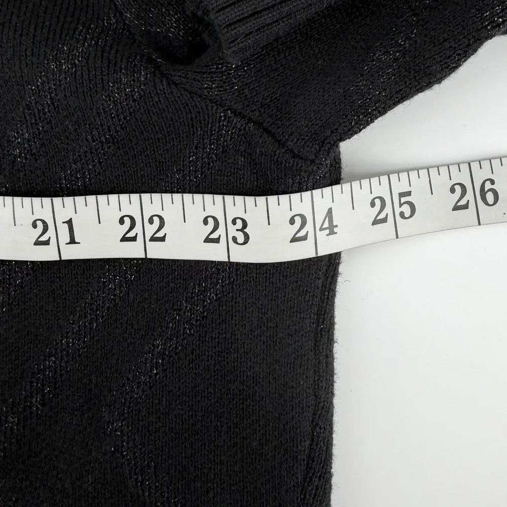 Shaquille O'Neal Men's XLT Black Sweater Metallic Diamond Long Sleeve‎ Crew Neck